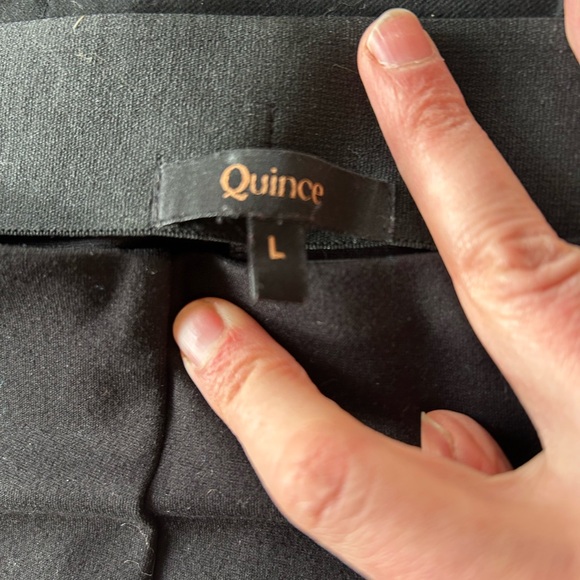 Quince Black Ultra-Stretch Ponte Super Wide Women's Pants - Picture 3 of 4